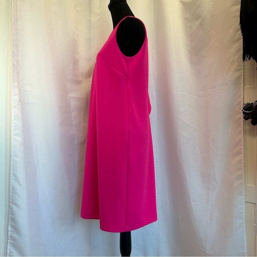 JOSEPH Ribkoff hot neon pink vertical side ruffle dress Sz 8 NWOT - Picture 2 of 12